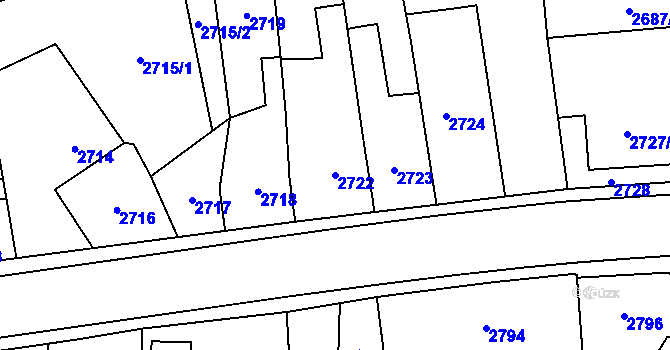 Parcela st. 2722 v KÚ Holice v Čechách, Katastrální mapa