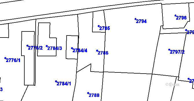 Parcela st. 2786 v KÚ Holice v Čechách, Katastrální mapa