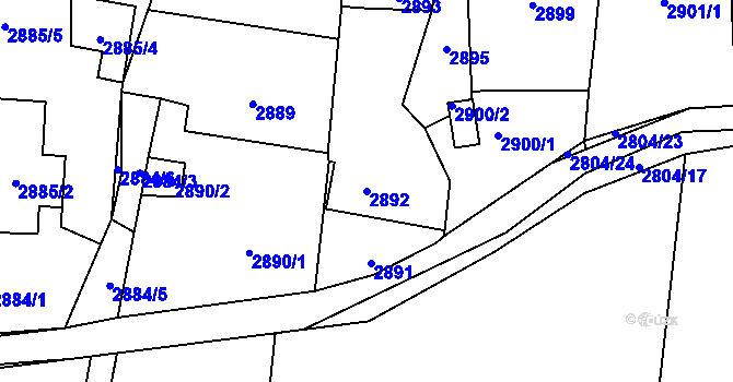 Parcela st. 2892 v KÚ Holice v Čechách, Katastrální mapa