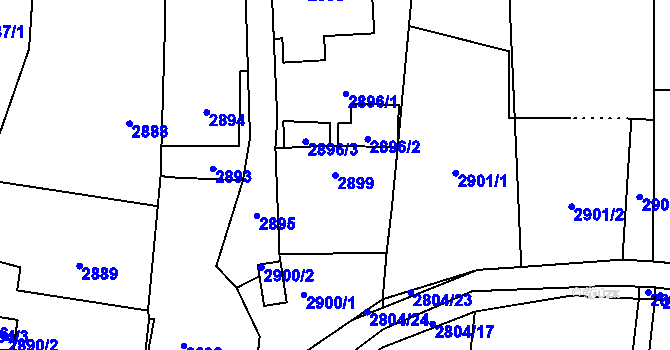Parcela st. 2899 v KÚ Holice v Čechách, Katastrální mapa