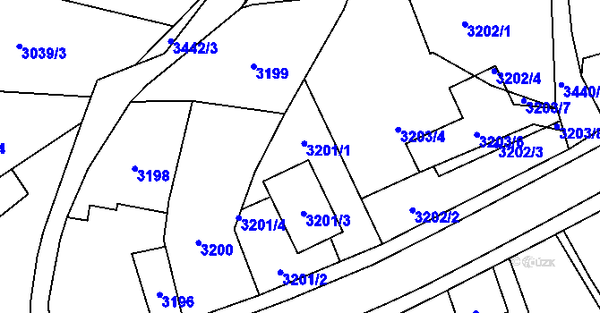 Parcela st. 3201/1 v KÚ Holice v Čechách, Katastrální mapa