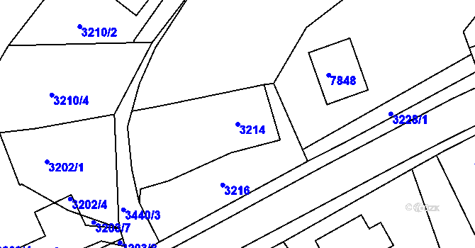 Parcela st. 3214 v KÚ Holice v Čechách, Katastrální mapa