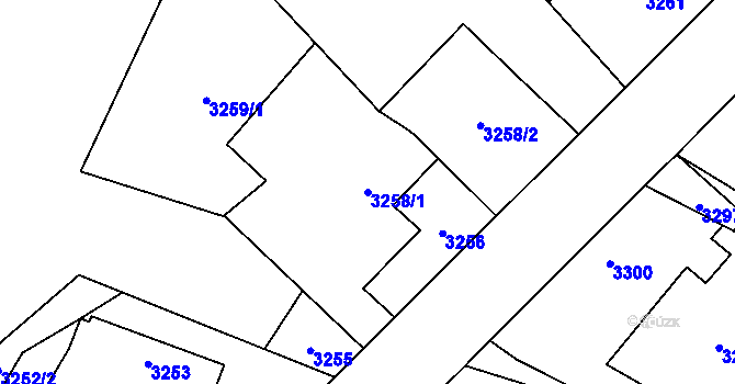 Parcela st. 3258/1 v KÚ Holice v Čechách, Katastrální mapa