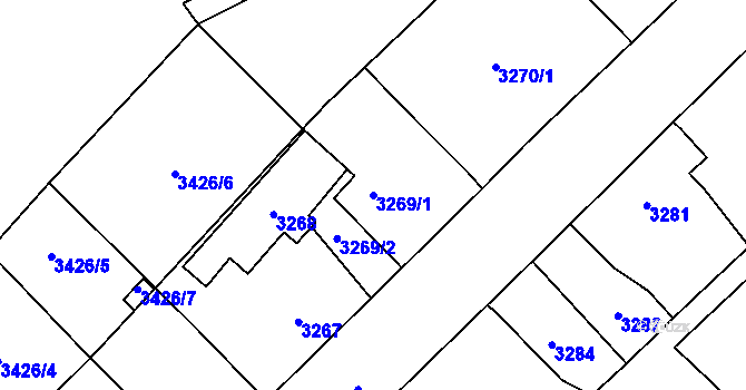 Parcela st. 3269/1 v KÚ Holice v Čechách, Katastrální mapa