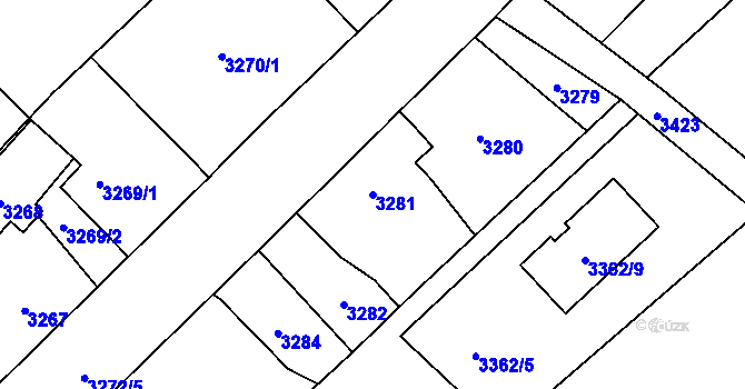 Parcela st. 3281 v KÚ Holice v Čechách, Katastrální mapa