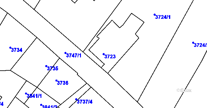 Parcela st. 3723 v KÚ Holice v Čechách, Katastrální mapa