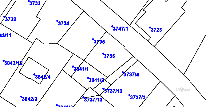 Parcela st. 3736 v KÚ Holice v Čechách, Katastrální mapa