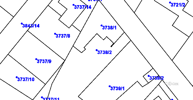 Parcela st. 3738/2 v KÚ Holice v Čechách, Katastrální mapa