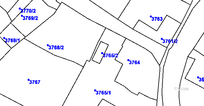 Parcela st. 3765/2 v KÚ Holice v Čechách, Katastrální mapa