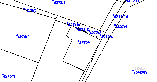 Parcela st. 4272/1 v KÚ Holice v Čechách, Katastrální mapa