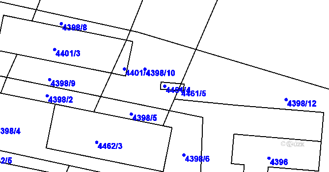 Parcela st. 4461/4 v KÚ Holice v Čechách, Katastrální mapa