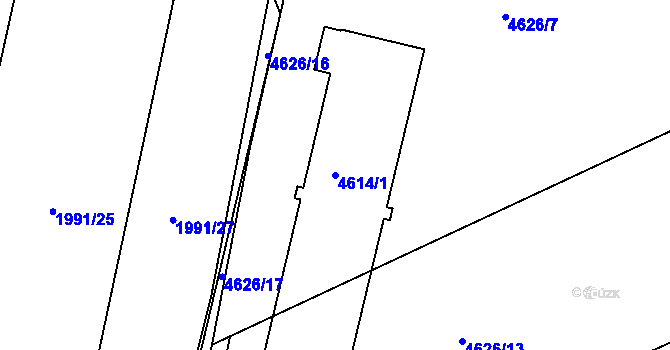 Parcela st. 4614/1 v KÚ Holice v Čechách, Katastrální mapa