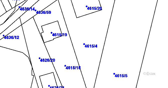 Parcela st. 4615/4 v KÚ Holice v Čechách, Katastrální mapa