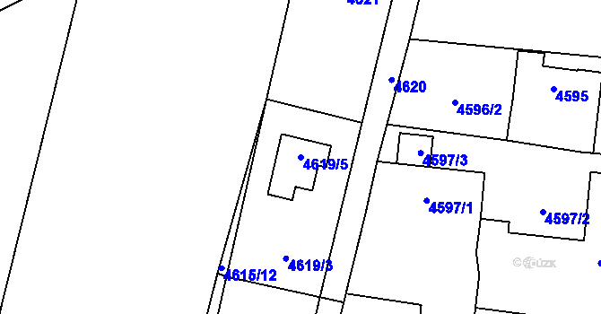 Parcela st. 4619/5 v KÚ Holice v Čechách, Katastrální mapa