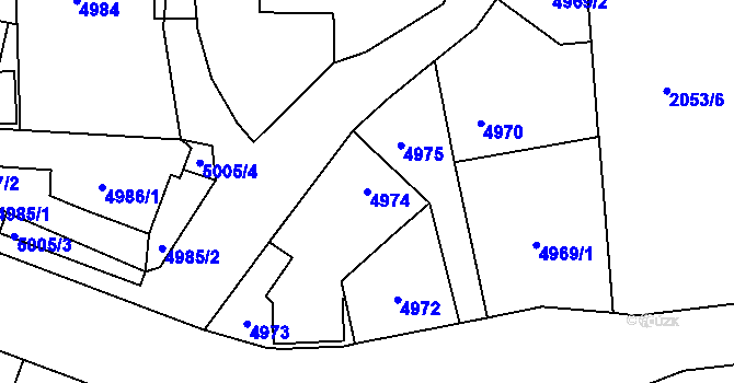 Parcela st. 4974 v KÚ Holice v Čechách, Katastrální mapa