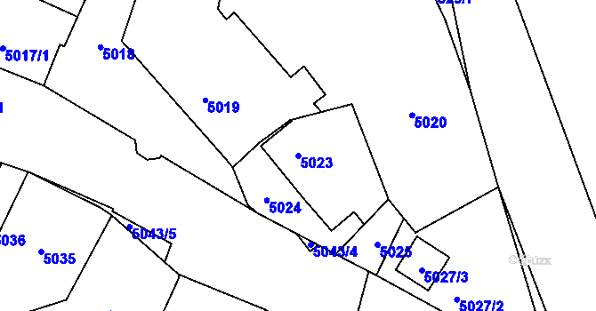 Parcela st. 5023 v KÚ Holice v Čechách, Katastrální mapa