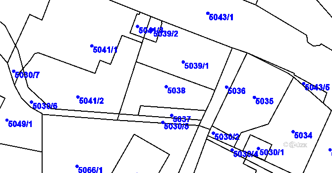 Parcela st. 5038 v KÚ Holice v Čechách, Katastrální mapa
