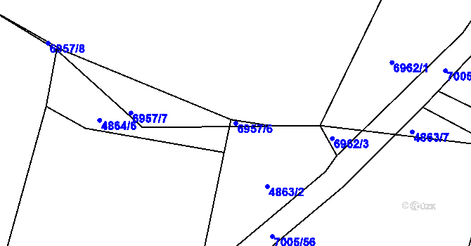 Parcela st. 6957/6 v KÚ Holice v Čechách, Katastrální mapa