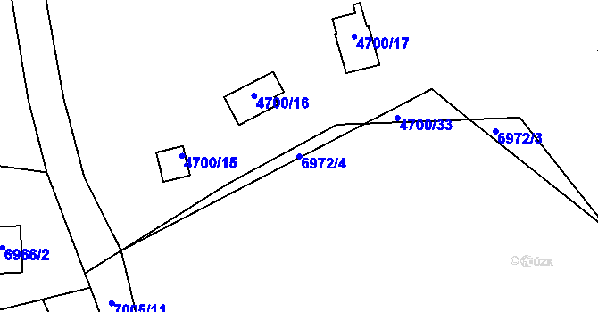 Parcela st. 6972/4 v KÚ Holice v Čechách, Katastrální mapa