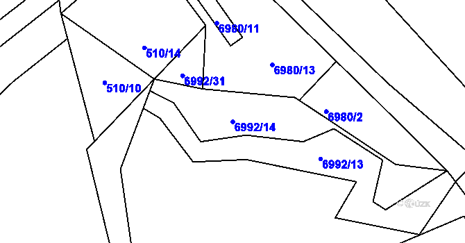 Parcela st. 6992/14 v KÚ Holice v Čechách, Katastrální mapa