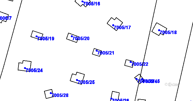 Parcela st. 7005/21 v KÚ Holice v Čechách, Katastrální mapa