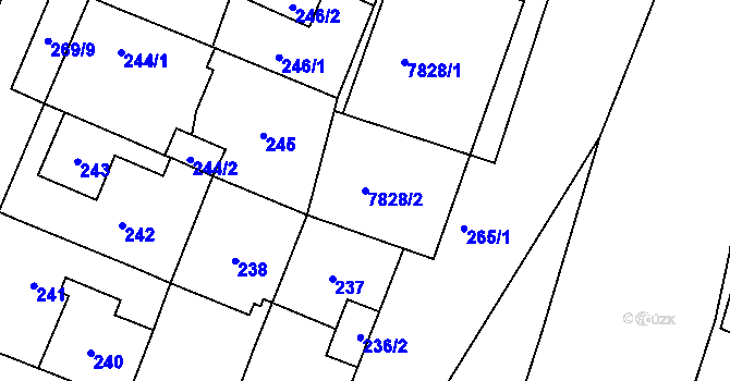 Parcela st. 7828/2 v KÚ Holice v Čechách, Katastrální mapa