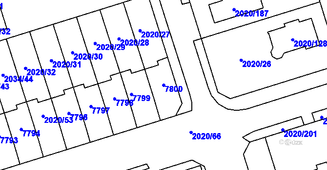 Parcela st. 7800 v KÚ Holice v Čechách, Katastrální mapa