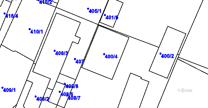 Parcela st. 400/4 v KÚ Holice v Čechách, Katastrální mapa