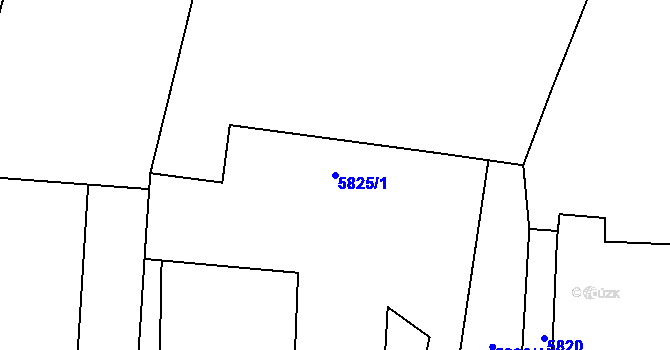 Parcela st. 5825/1 v KÚ Holice v Čechách, Katastrální mapa