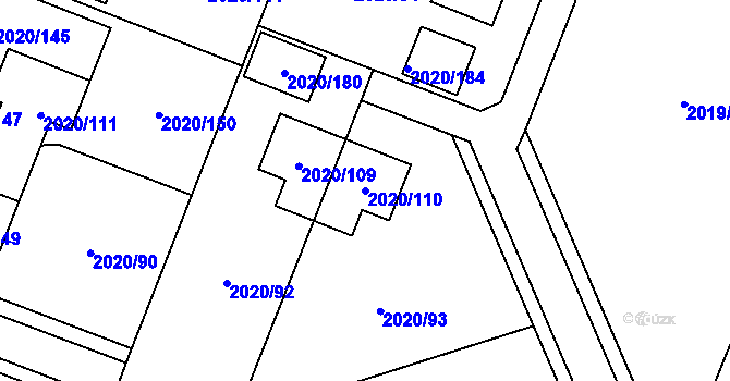 Parcela st. 2020/110 v KÚ Holice v Čechách, Katastrální mapa