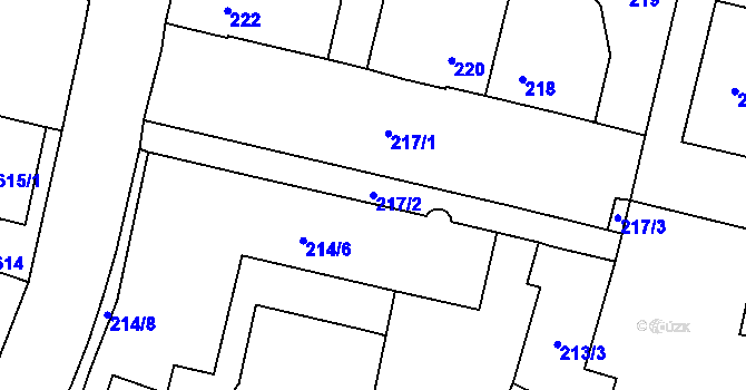 Parcela st. 217/2 v KÚ Holice v Čechách, Katastrální mapa