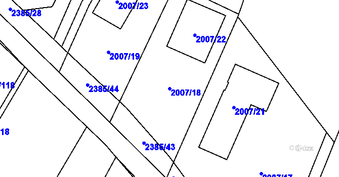 Parcela st. 2007/18 v KÚ Holice v Čechách, Katastrální mapa