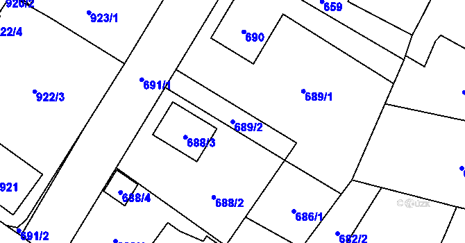 Parcela st. 689/2 v KÚ Holice v Čechách, Katastrální mapa