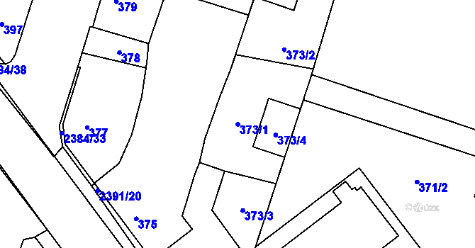 Parcela st. 373/1 v KÚ Holice v Čechách, Katastrální mapa