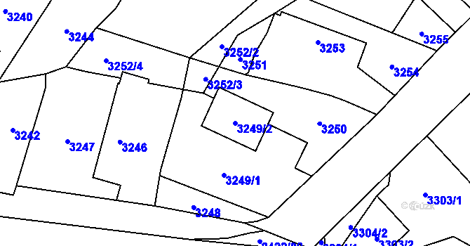 Parcela st. 3249/2 v KÚ Holice v Čechách, Katastrální mapa