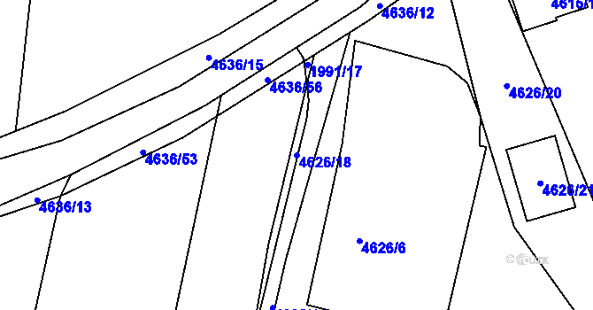 Parcela st. 4626/18 v KÚ Holice v Čechách, Katastrální mapa