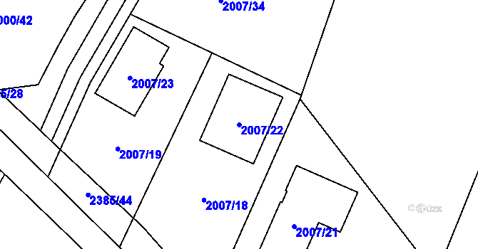Parcela st. 2007/22 v KÚ Holice v Čechách, Katastrální mapa