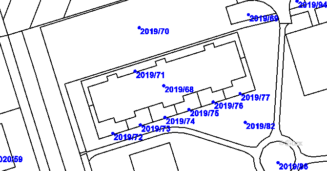 Parcela st. 2019/68 v KÚ Holice v Čechách, Katastrální mapa