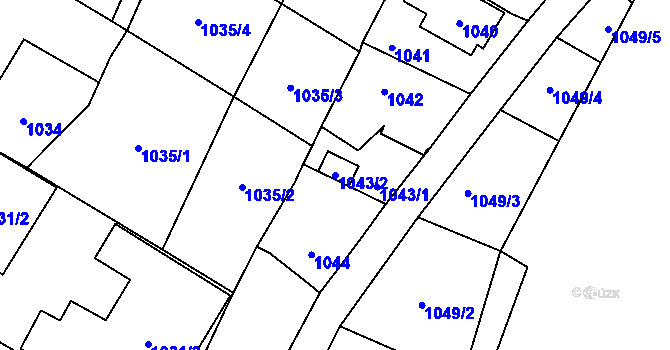 Parcela st. 1043/2 v KÚ Holice v Čechách, Katastrální mapa