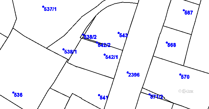 Parcela st. 542/1 v KÚ Holice v Čechách, Katastrální mapa