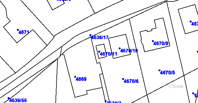 Parcela st. 4670/11 v KÚ Holice v Čechách, Katastrální mapa