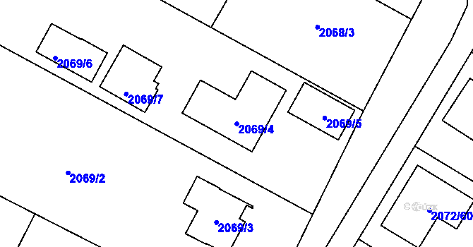 Parcela st. 2069/4 v KÚ Holice v Čechách, Katastrální mapa
