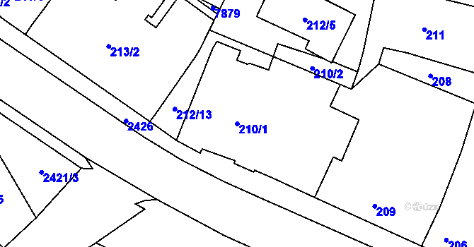 Parcela st. 210/1 v KÚ Holice v Čechách, Katastrální mapa