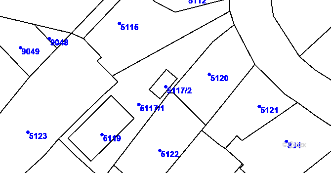 Parcela st. 5117/2 v KÚ Holice v Čechách, Katastrální mapa