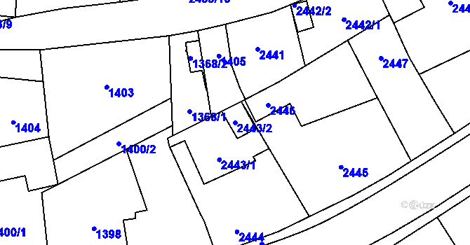 Parcela st. 2443/2 v KÚ Holice v Čechách, Katastrální mapa
