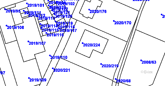 Parcela st. 2020/224 v KÚ Holice v Čechách, Katastrální mapa