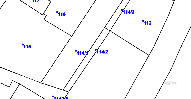 Parcela st. 114/2 v KÚ Holice v Čechách, Katastrální mapa