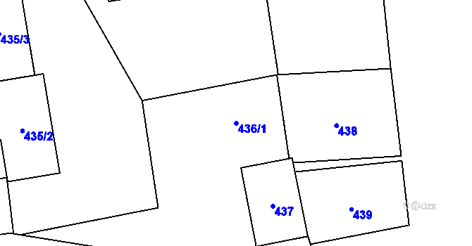 Parcela st. 436/1 v KÚ Holice u Olomouce, Katastrální mapa