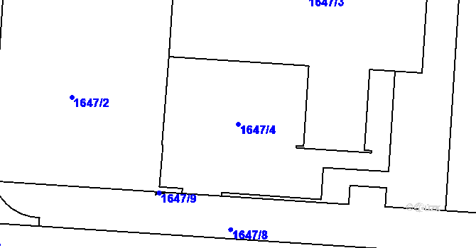 Parcela st. 1647/4 v KÚ Holice u Olomouce, Katastrální mapa