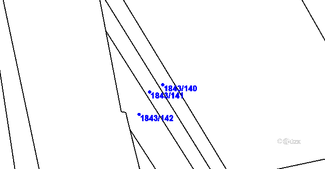 Parcela st. 1843/140 v KÚ Holice u Olomouce, Katastrální mapa